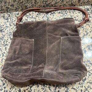 Ellington Brown Suede Shoulder Bag with Leather Strap